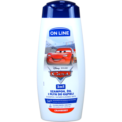 On line kids 3in1 shampoo, mousse and shower gel Disney Cars 400 ml