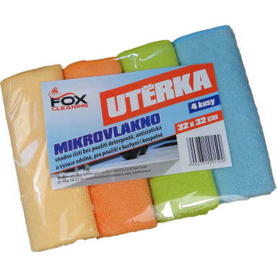 Fox cleaning microfiber cloths 4 pcs 32x32