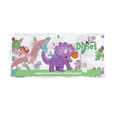Toaletný papier s potlačou 3 vrstvy 8 ks Dinosaurus