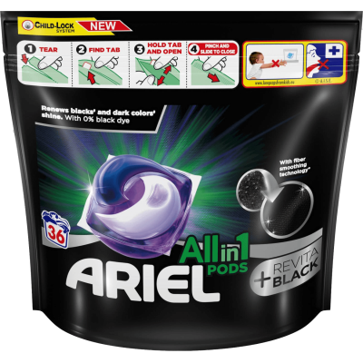 Ariel washing capsules BLACK 36 pcs