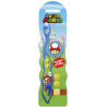 Dětský zubní kartáček s krytem, s motivem Super Mario. Kartáček má jemné kulaté štětinky, které pomáhají vyčistit hůře přístupná místa. S pohodlnou rukojetí pro snadný úchop dětí a s obrázkem Super Maria bude čištění zoubků zábavou.