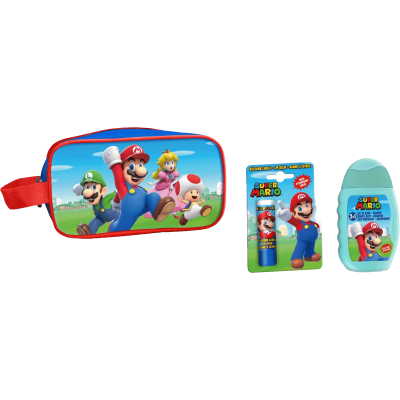 Super Mario gift set with toiletry bag