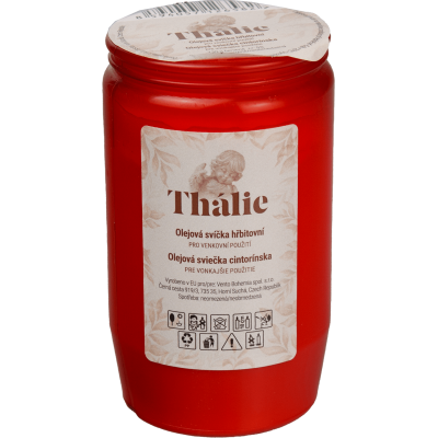 Thalia oil candle 130 g red, in 10 cm