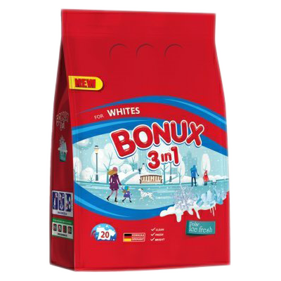 Bonux prací prášek Ice fresh whites3v1 1,5 kg