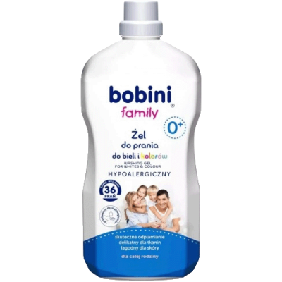 BOBINY gel na praní FAMILY 0+ na bílé i barevné prádlo 36 PD 1,8 L